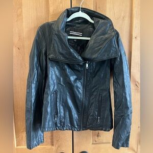 Dynamite Black Faux Leather Biker-style Jacket